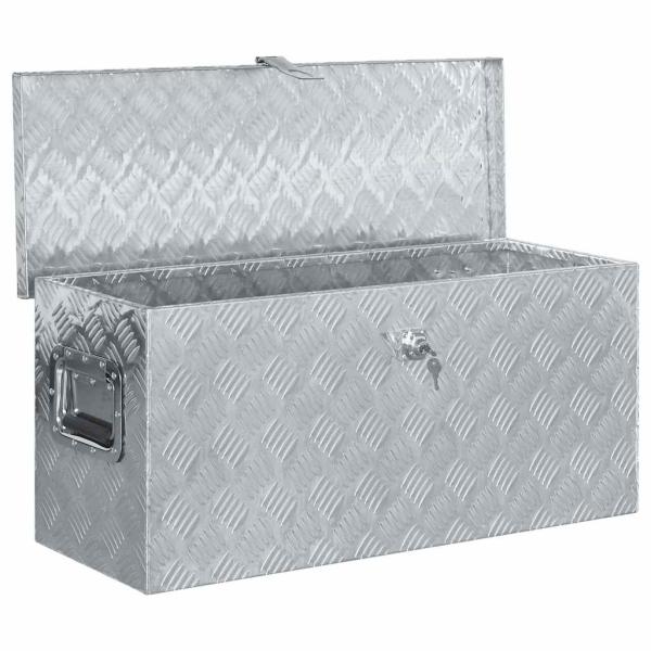 Aluminiumkiste 80×30×35 cm Silbern