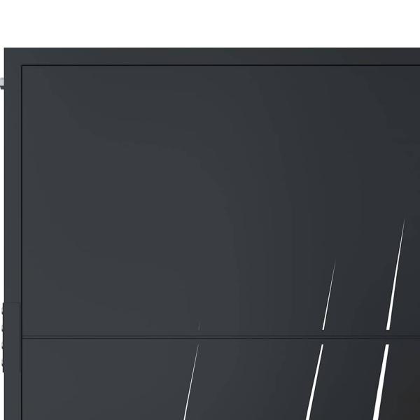Gartentor Anthrazit 100x150 cm Stahl Gras-Design