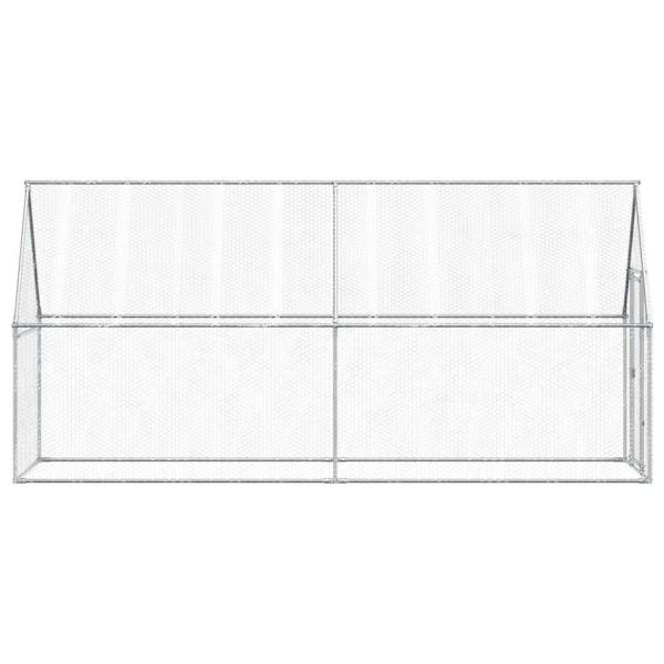 Hühnerkäfig Silbern 400x100x190 cm Verzinkter Stahl