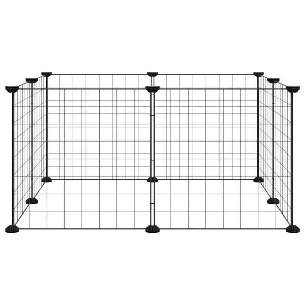 8-Panel-Haustierkäfig Schwarz 70x70x35 cm Stahl