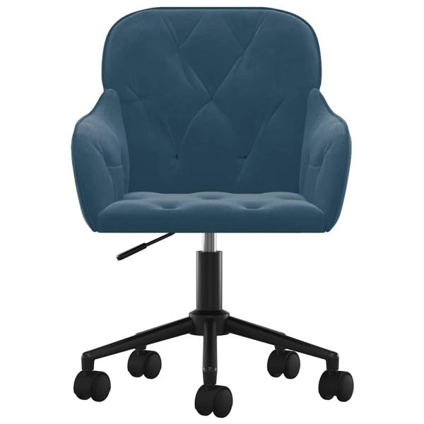 Bürostuhl Drehbar Blau Samt