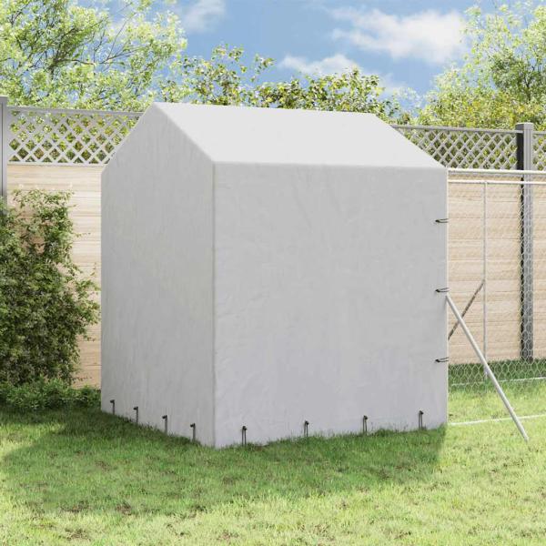 ARDEBO.de - Outdoor-Hundezwinger mit Dach Silbern 2x14x2,5 m Stahl Verzinkt