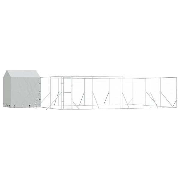 Outdoor-Hundezwinger mit Dach Silbern 10x6x2,5 m Stahl Verzinkt