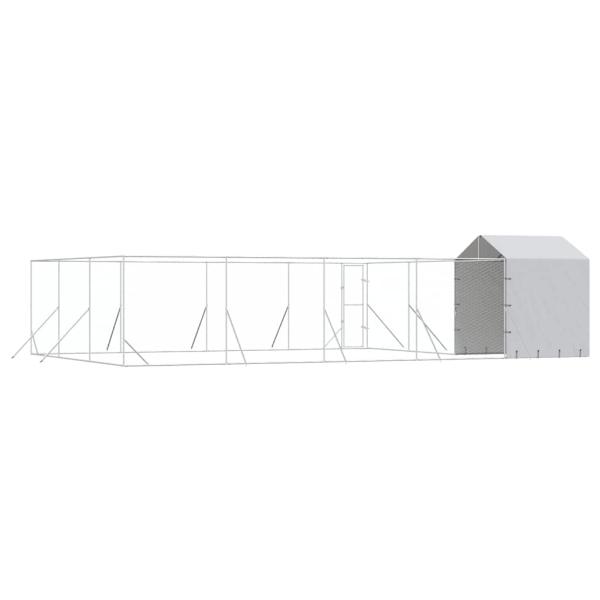 Outdoor-Hundezwinger mit Dach Silbern 10x6x2,5 m Stahl Verzinkt