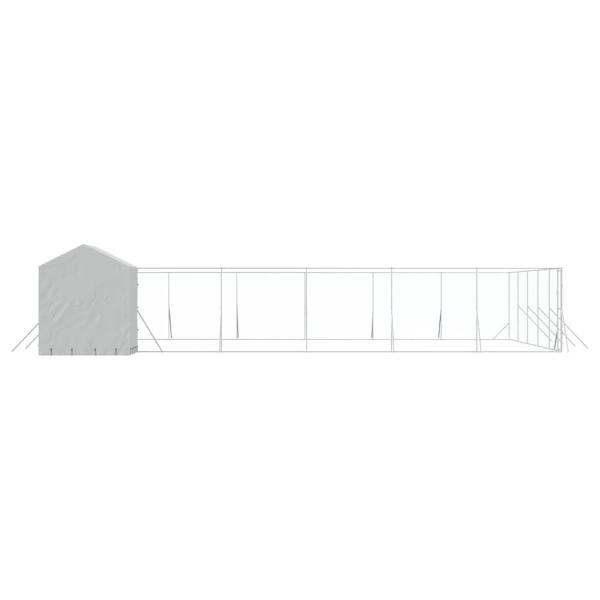 Outdoor-Hundezwinger mit Dach Silbern 12x12x2,5m Stahl Verzinkt