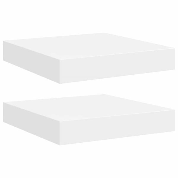 Schweberegale 2 Stk. Weiß 23x23,5x3,8 cm MDF