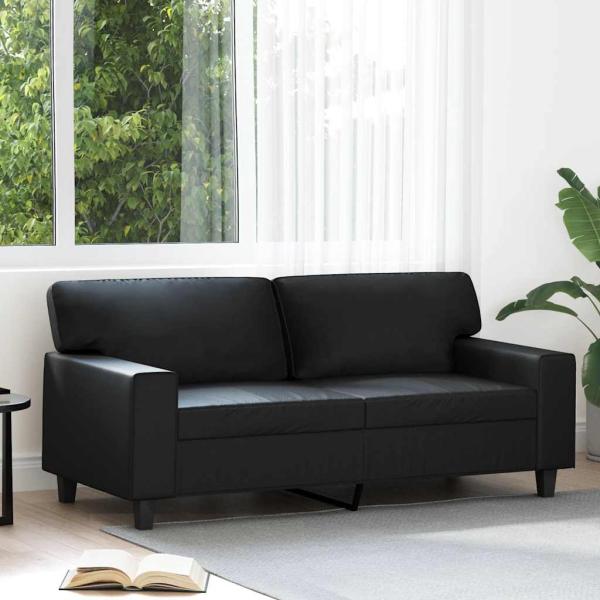 ARDEBO.de - 2-Sitzer-Sofa Schwarz 140 cm Kunstleder