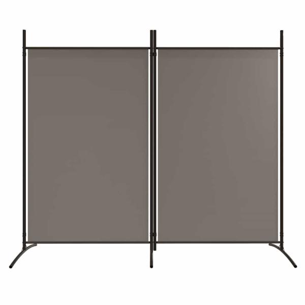 2-tlg. Paravent Anthrazit 175x180 cm Stoff