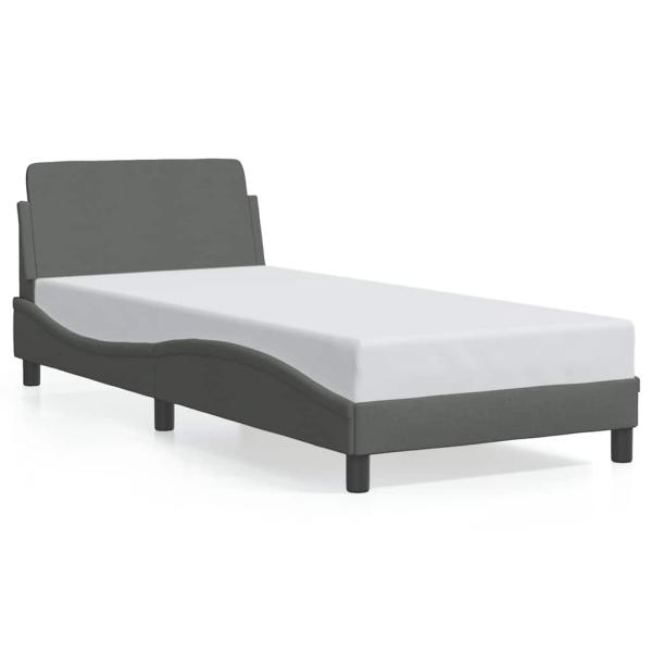 Bettgestell Dover Dunkelgrau 90x190 cm Stoff