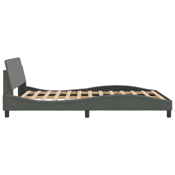 Bettgestell Dover Dunkelgrau 135x190 cm Stoff