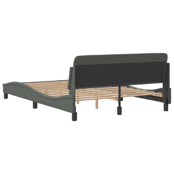 Bettgestell Dover Dunkelgrau 135x190 cm Stoff