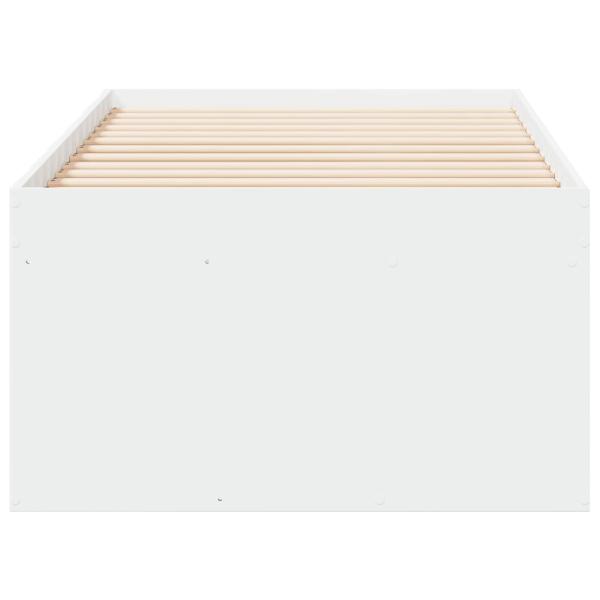 Bettgestell mit Stauraum mit Tür Weiß 80 x 200 cm Holzwerkstoff