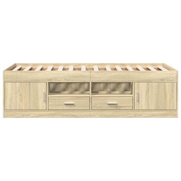 Bettgestell mit Stauraum Sonoma-Eiche 80 x 200 cm Holzwerkstoff
