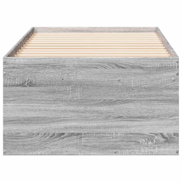 Bettgestell mit Stauraum Grau Sonoma 80 x 200 cm Holzwerkstoff