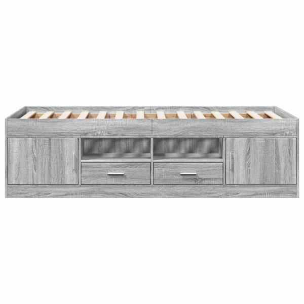 Bettgestell mit Stauraum Grau Sonoma 80 x 200 cm Holzwerkstoff