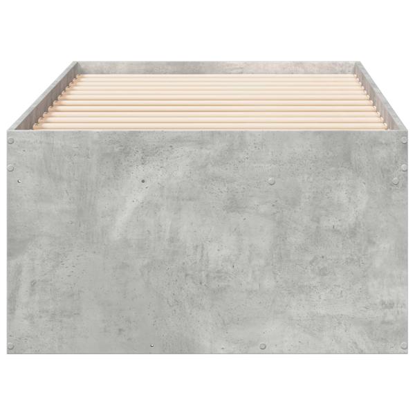 Bettgestell mit Stauraum Betongrau 80 x 200 cm Holzwerkstoff