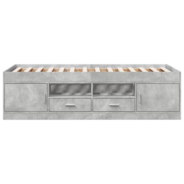 Bettgestell mit Stauraum Betongrau 80 x 200 cm Holzwerkstoff