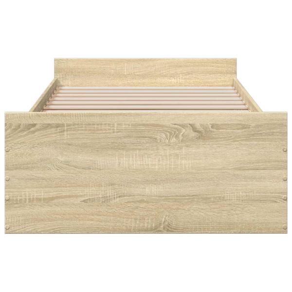 Bettgestell mit Stauraum Sonoma-Eiche 80 x 200 cm Holzwerkstoff