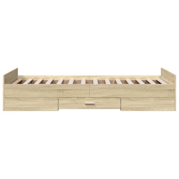 Bettgestell mit Stauraum Sonoma-Eiche 80 x 200 cm Holzwerkstoff