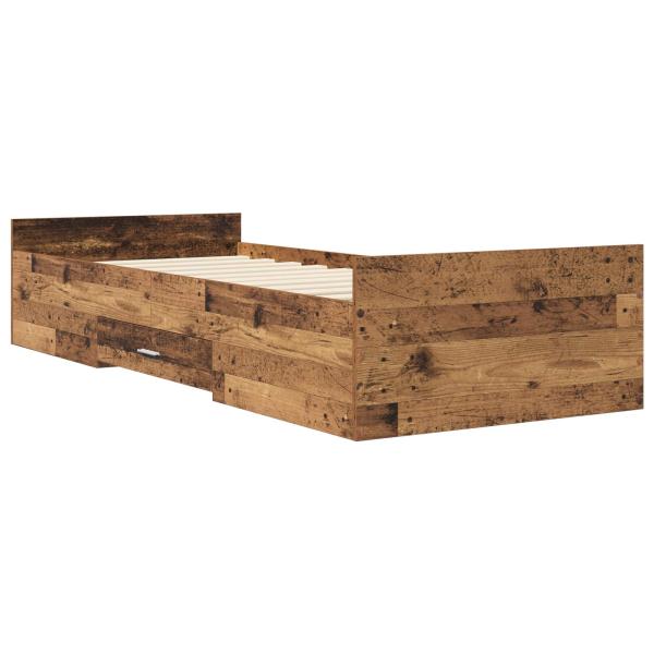 Bettgestell mit Stauraum Altholz 80 x 200 cm Holzwerkstoff
