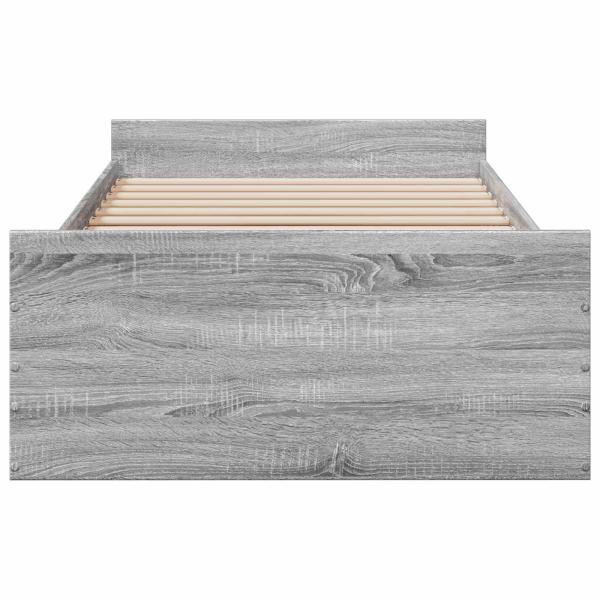 Bettgestell mit Stauraum Grau Sonoma 80 x 200 cm Holzwerkstoff