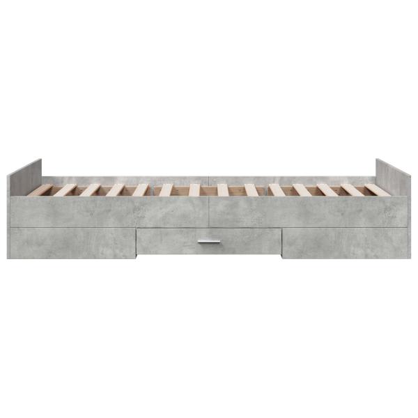 Bettgestell mit Stauraum Betongrau 80 x 200 cm Holzwerkstoff
