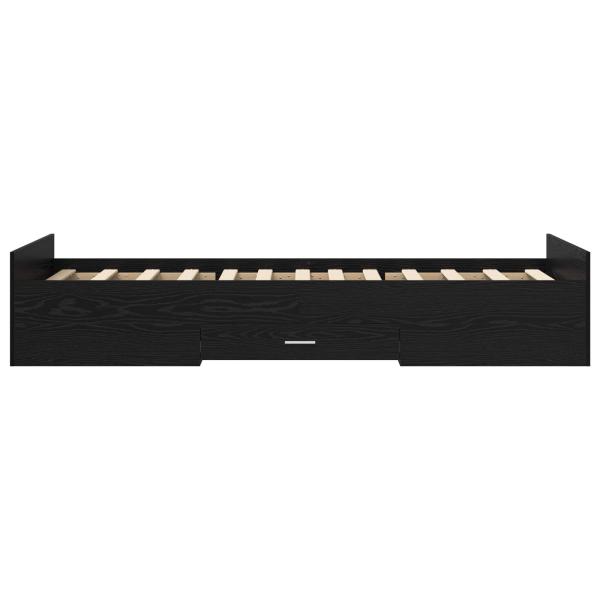 Bettgestell mit Stauraum Schwarze Eiche 80 x 200 cm