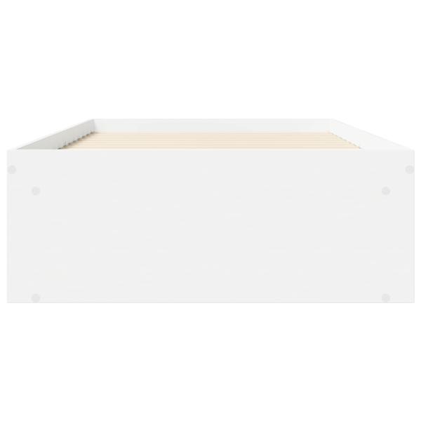 Bettgestell mit Stauraum Weiß 80 x 200 cm Holzwerkstoff