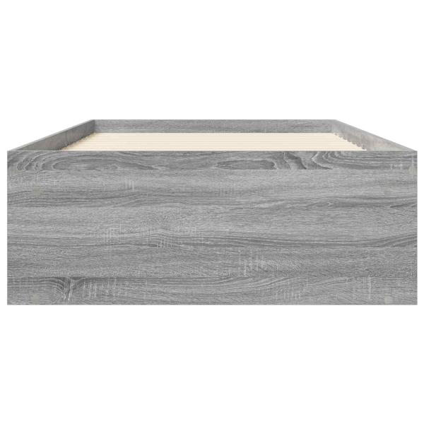 Bettgestell mit Stauraum Grau Sonoma 80 x 200 cm Holzwerkstoff