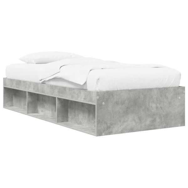 Bettgestell mit Stauraum Betongrau 80 x 200 cm Holzwerkstoff
