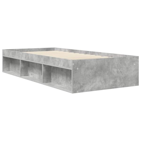 Bettgestell mit Stauraum Betongrau 80 x 200 cm Holzwerkstoff