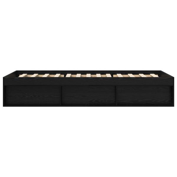 Bettgestell mit Stauraum mit Regal Schwarze Eiche 80 x 200 cm