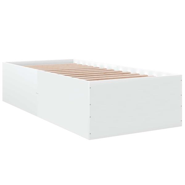 Bodenbettgestell Weiß 80 x 200 cm Holzwerkstoff