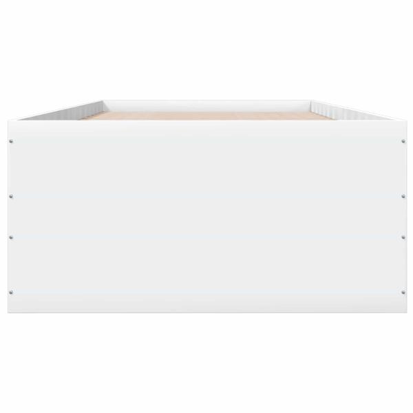Bodenbettgestell Weiß 80 x 200 cm Holzwerkstoff