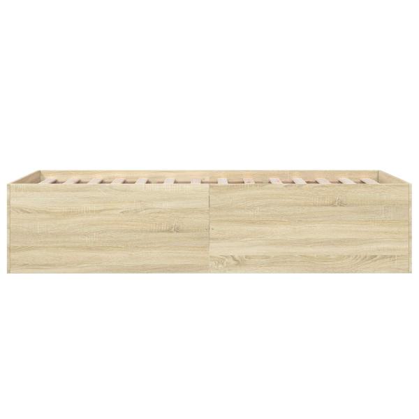 Bodenbettgestell Sonoma-Eiche 80 x 200 cm Holzwerkstoff