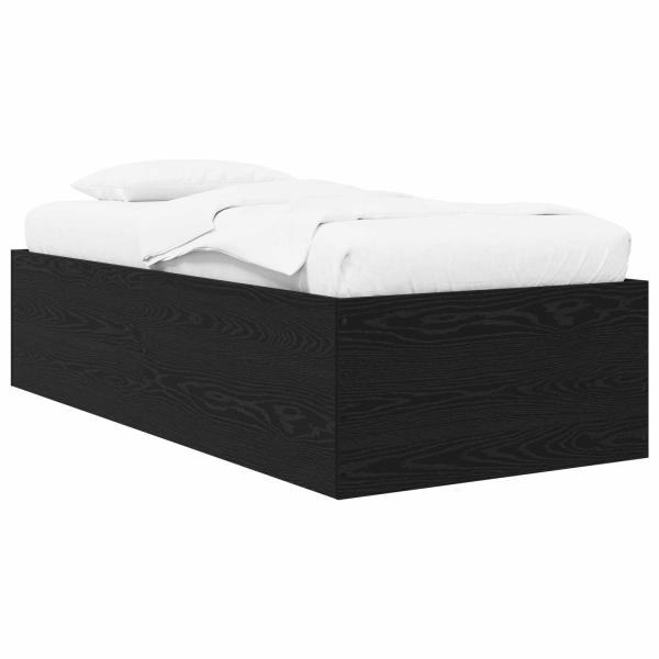 Bodenbettgestell Schwarze Eiche 80 x 200 cm Holzwerkstoff