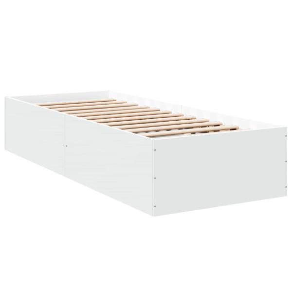 Bodenbettgestell Weiß 80 x 200 cm Holzwerkstoff