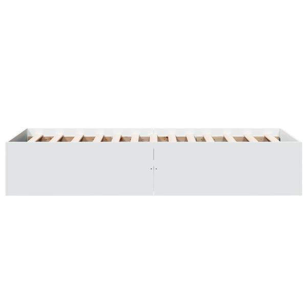 Bodenbettgestell Weiß 80 x 200 cm Holzwerkstoff