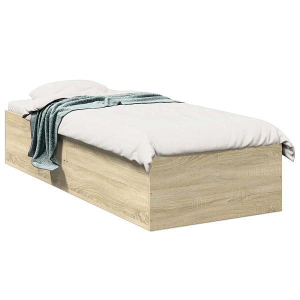 Bodenbettgestell Sonoma-Eiche 80 x 200 cm Holzwerkstoff