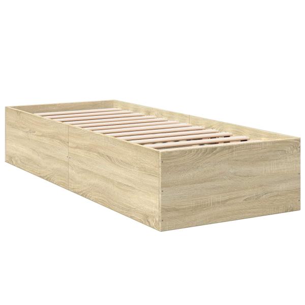 Bodenbettgestell Sonoma-Eiche 80 x 200 cm Holzwerkstoff