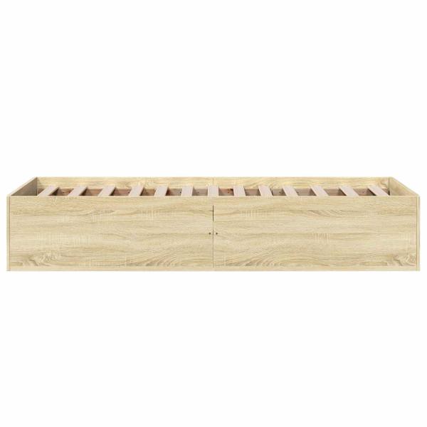 Bodenbettgestell Sonoma-Eiche 80 x 200 cm Holzwerkstoff