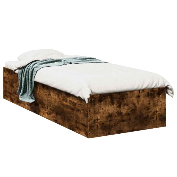 Bodenbettgestell Geräucherte Eiche 80 x 200 cm Holzwerkstoff