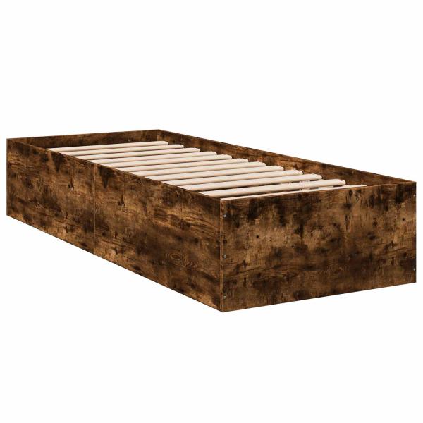 Bodenbettgestell Geräucherte Eiche 80 x 200 cm Holzwerkstoff
