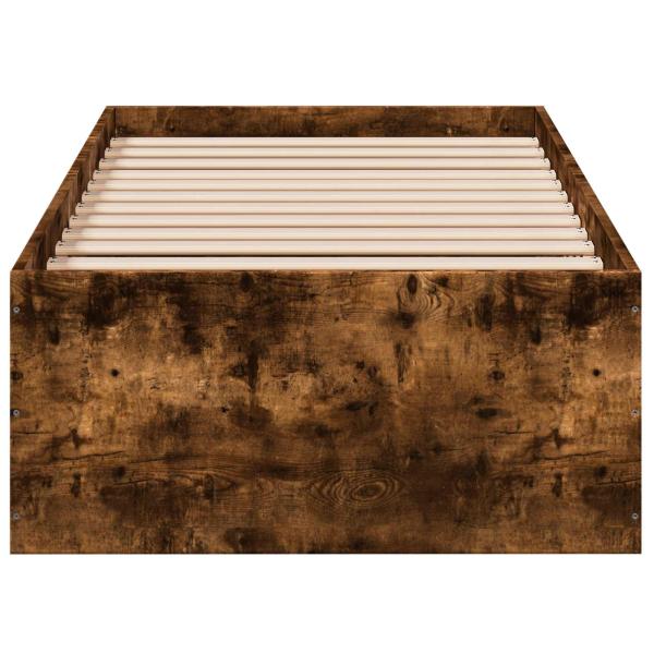 Bodenbettgestell Geräucherte Eiche 80 x 200 cm Holzwerkstoff