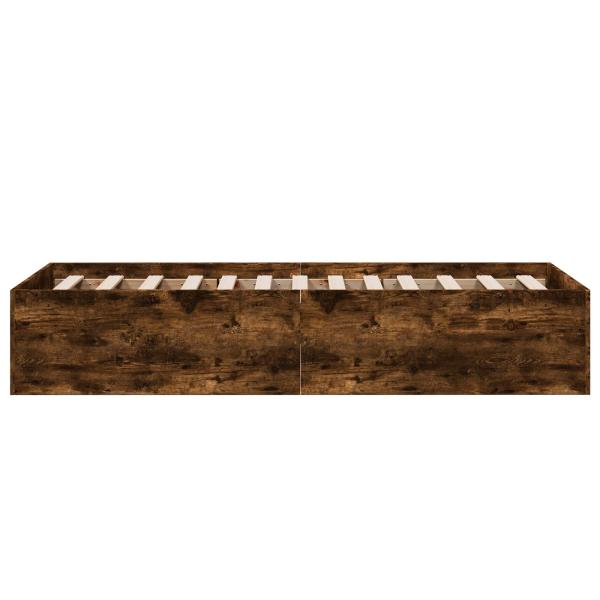Bodenbettgestell Geräucherte Eiche 80 x 200 cm Holzwerkstoff