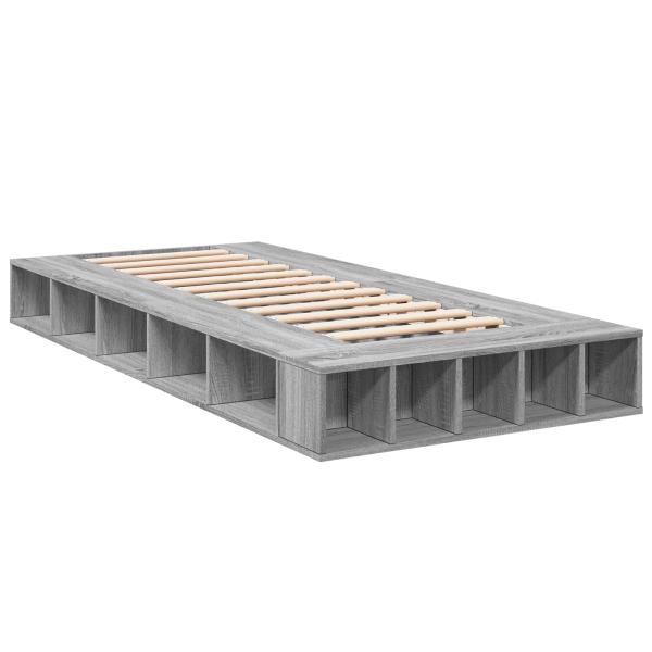 Bettgestell mit Stauraum Grau Sonoma 80 x 200 cm Holzwerkstoff