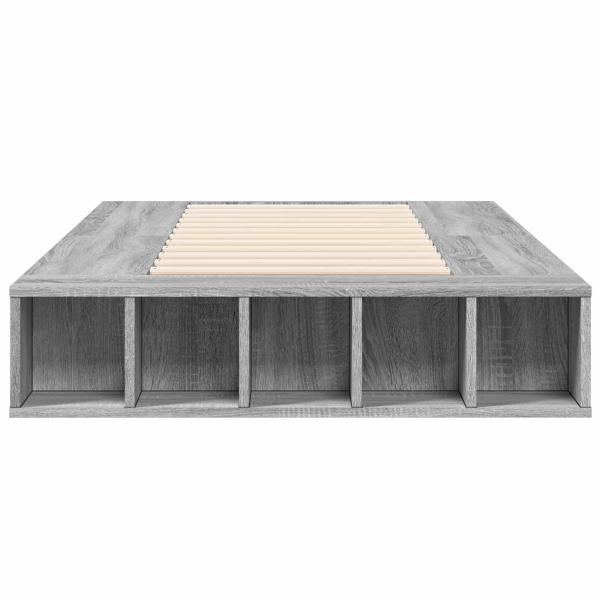 Bettgestell mit Stauraum Grau Sonoma 80 x 200 cm Holzwerkstoff