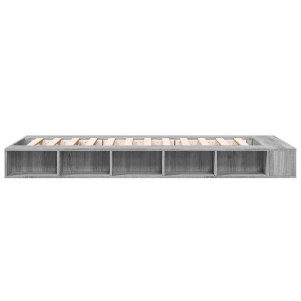 Bettgestell mit Stauraum Grau Sonoma 80 x 200 cm Holzwerkstoff