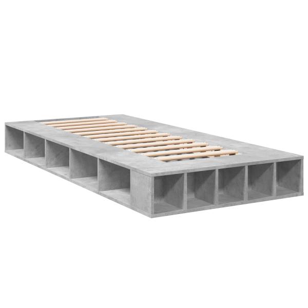 Bettgestell mit Stauraum Betongrau 80 x 200 cm Holzwerkstoff
