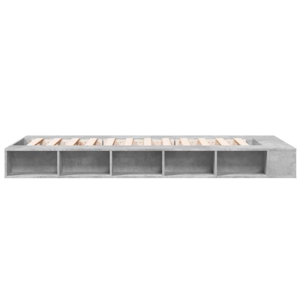 Bettgestell mit Stauraum Betongrau 80 x 200 cm Holzwerkstoff